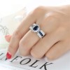 925 Sterling Silver Natural Sapphire Ring Oval Cubic Zirconia Promise