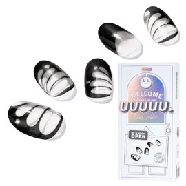 UUUUU. Semi Cured Gel Nail Strips - [Butterfly], UV Nail Stickers Compatible With All Nail Lamps, U-Curve for Perfect Fit, Includes 2 Prep Pads, Nail File, and Wood Stick