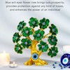 9inch Turkish Blue Evil Eye Tree with Green Flowers for