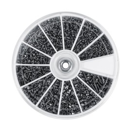 Kit surtido de tuercas y pernos, 600 piezas M1 M1.2 M1.4 M1.6 Tornillos y tuercas para máquina métricos, 12 tamaños Juego de tuercas para tornillos de máquina pequeños de cabeza Phillips