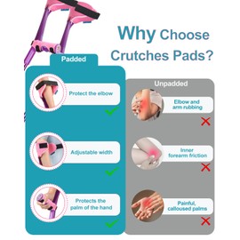 Forearm Crutches for Adults Have Elastic Crutches Padding for The Elbow+Hand Padding, Increases Walking Comfort