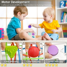 Montessori Toy from 1 2 Years, Shape Sorter Cube, Baby Toy for Fine Motor Skills and Early Learning, Sensory Toy Gifts for 1 2 3 Years Old Boys and Girls, Autism Toy