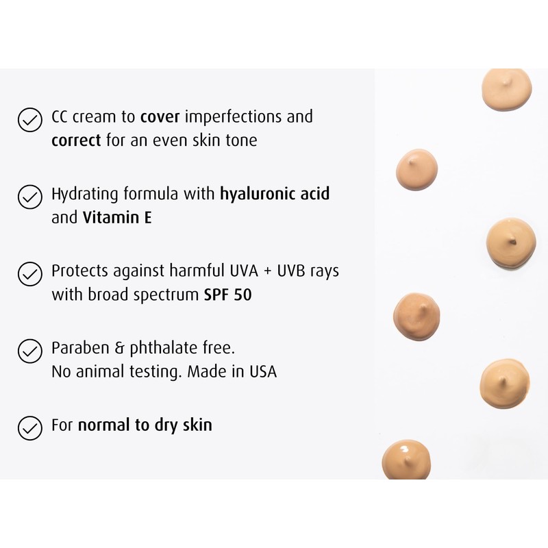 Lune+Aster CC Cream Broad Spectrum SPF 50+/PA+++- Light- Medium coverage