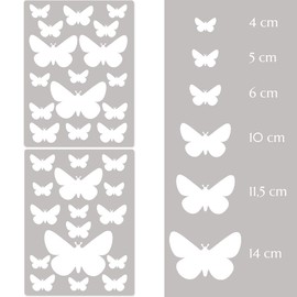 PREMYO Set of 32 Butterfly Wall Stickers Kids - Nursery Decor Easy to Apply - Decals for Bedrooms for Girls Boys White