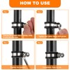 HARFINGTON 12pcs 304 Stainless Steel Cable Clamps 1/4 Inch Rubber