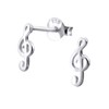 Music Note Treble Clef Earrings 925 Sterling Silver