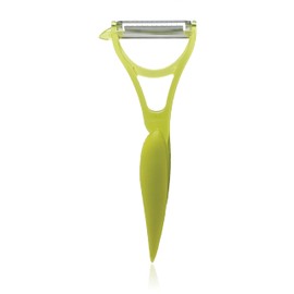 Mastrad elios Julienne Strip Peeler - Stainless Steel Vegetable Peeler and Strip Cutter - Slicer Peeler for Strip Cutting Vegetables - Decorative Cutter