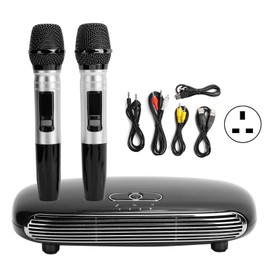 K8 Fibre Coaxial Wireless Bluetooth 5.0 Home Mic Echo Mixing System Microphone with Karaoke BoxUK Plug