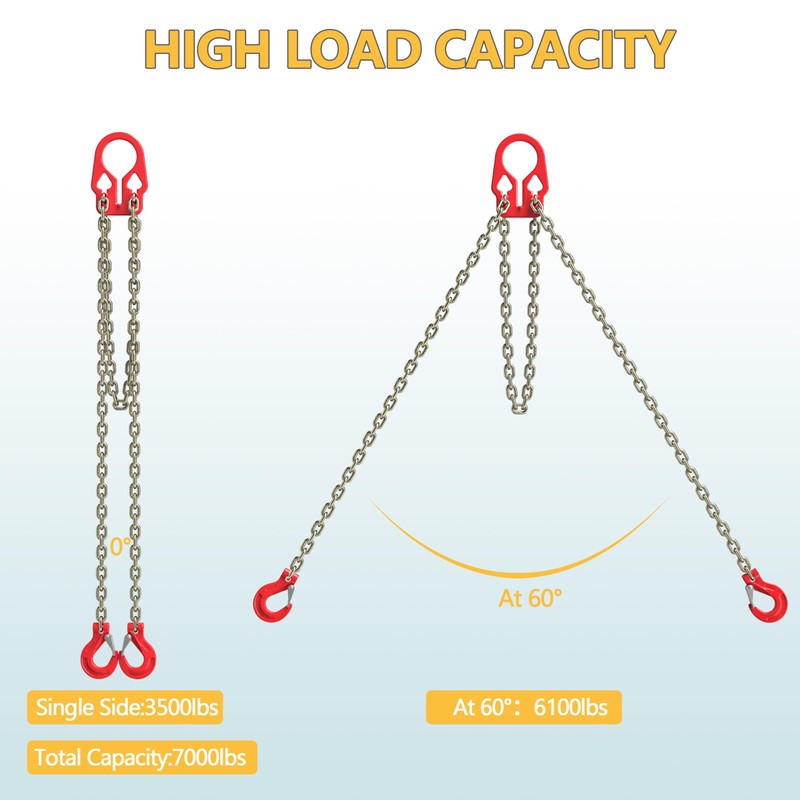 WowDIY Lifting Chains with Adjuster Hooks, 5/16 Inch x 10