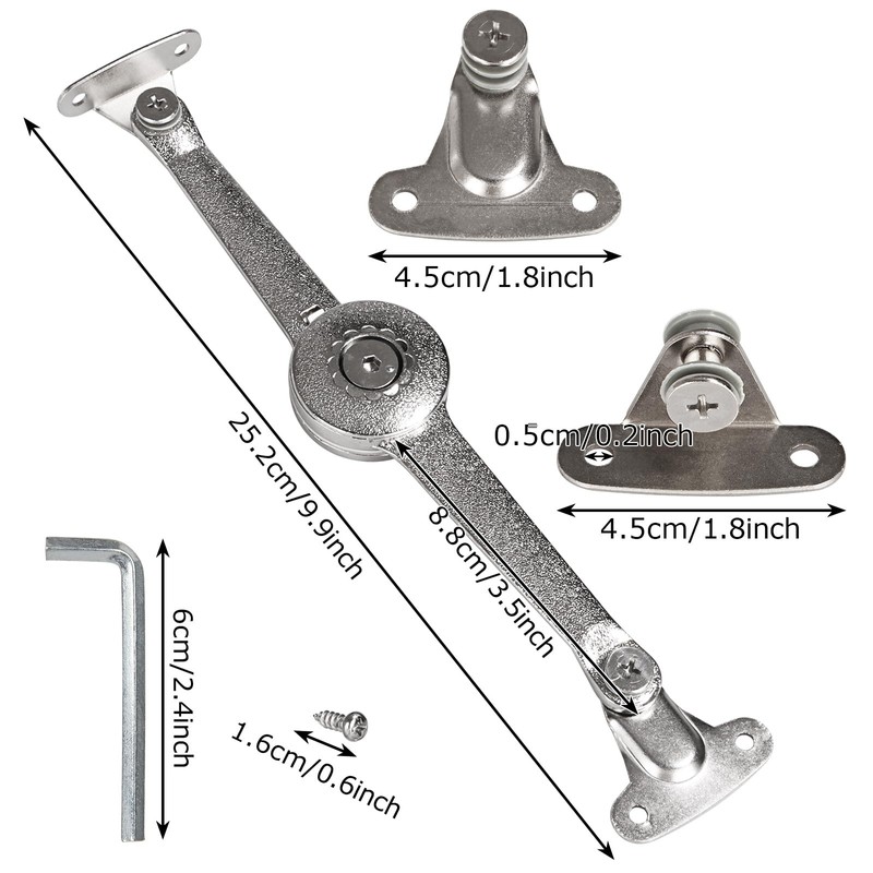 YAYODS 4PCS Heavy Duty Lid Support Hinges, Folding Lid Support