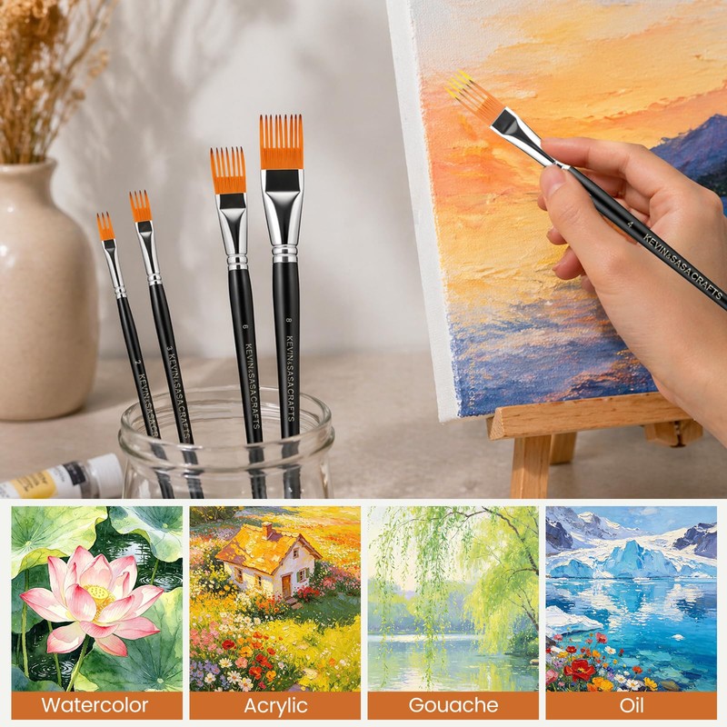 Professional 5-Piece Grainer Paint Brush Set for Acrylic, Oil &