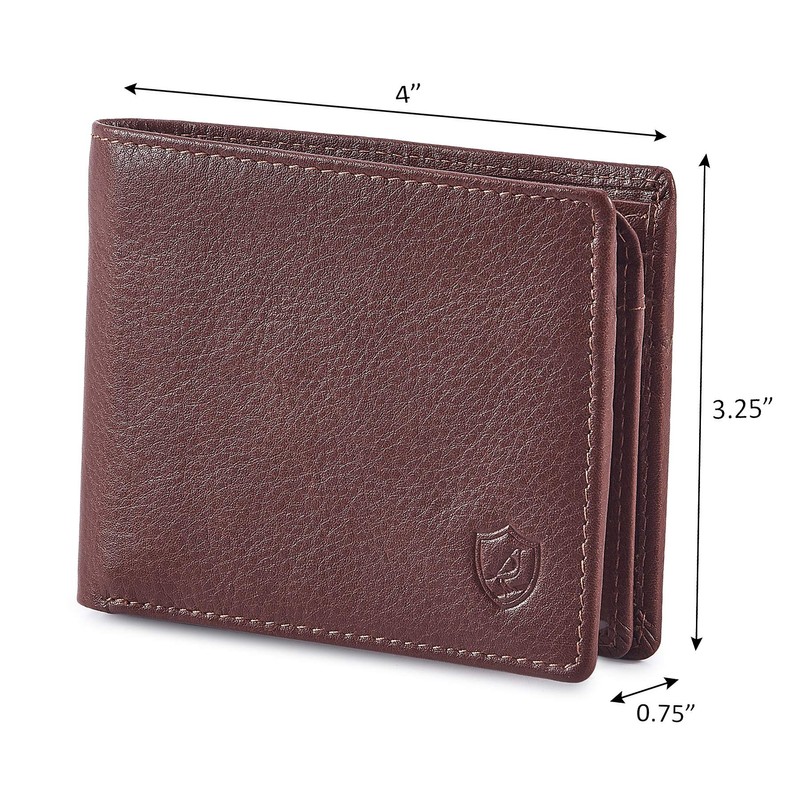 COCHOA Men's Real Leather RFID Blocking Stylish Bifold Wallet with
