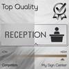 Reception - Laser Engraved Sign - 3"x9" - .050 Brushed