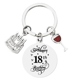 Happy 18th Birthday Decorations for Girls 18 Years Old Girls Birthday Gifts for Daughter Sisters Happy 18th Birthday Engraved Keychain for Teen Girls 18th Bday Girl Present for Women