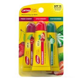 Carmex Daily Care Moisturizing Lip Balm Pack - Cherry, Strawberry, Wintergreen -