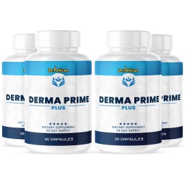 Pelican Vitamins Derma Prime Plus- Skin Support with Collagen Complex- 4 Bottles- 360 Capsules