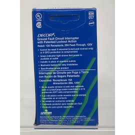 Leviton 8598-I Ivory Smart Lock GFCI Duplex 2 Pole Receptacle 125 Volt 15 Ampere