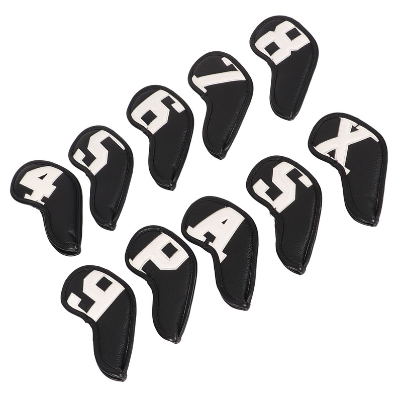 10pcs set PU Waterproof Golf Club Iron Cover Fine Sewing