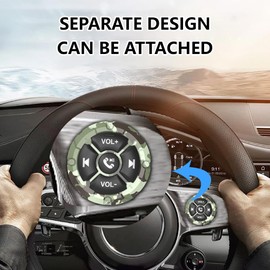 Universal Wireless Car Steering Wheel Control Remote Button Waterproof Media Button Remote Control for Smart Phone Car Bike Motorbike Steering Wheel