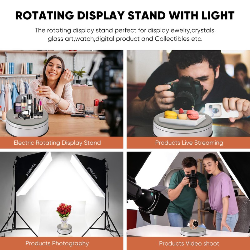 Onepec Rotating LED Base with 7 Lights 9 Modes,rotation Lighted