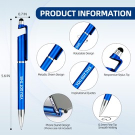 Hayunfiys 50 Pcs Inspirational Pens Batch, Motivational Ballpoint Pen with Stylus Tip Funny Ink Pens Bulk Inspirational Gifts for Women Coworkers Office Supplies Black Ink