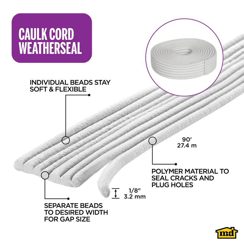 M-D Building Products Replaceable Caulk Cord Weatherseal: Quick and Effective