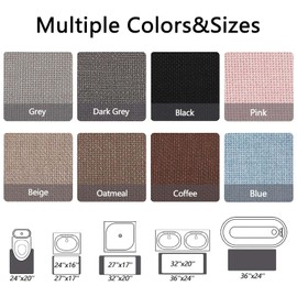 Bathroom Rugs, Bath Mats for Bathroom Non Slip Washable, Quick Dry, Water Absorbing,Fits Under Door,Ultra Thin, Rubber Backing,Low Pile,Cozy Cloth Cotton,Ideal for Shower,Sink-Dark Grey-36''x24''