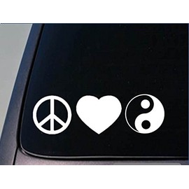 Peace Love Yin yang Sticker *H154* 8" Vinyl New Age hot Yoga