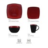 Gibson Soho Lounge Square Reactive Glaze Dinnerware Set, Red, Service