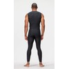 DEVOPS 3 Pack Men's Athletic Compression Shirts Sleeveless (Medium, Black/Charcoal/White)