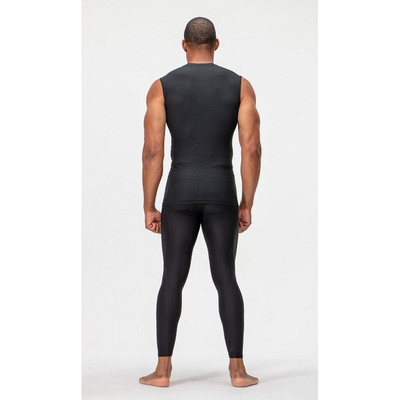 DEVOPS 3 Pack Men's Athletic Compression Shirts Sleeveless (Medium, Black/Charcoal/White)