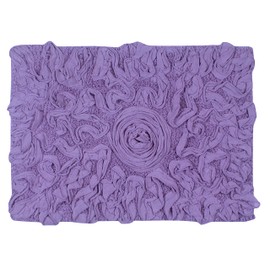 Home Weavers Bell Flower Collection 17"x24" Rectangle 100% Cotton Tufted Bath Rugs, Extra Soft and Absorbent Bath Rugs, Non-Slip Bath Mats, Machine Washable, Bathroom Bath Mats for Floor, Purple
