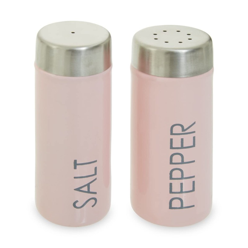 Premier Housewares Light Pink Salt and Pepper Set for Kitchen/Refillable