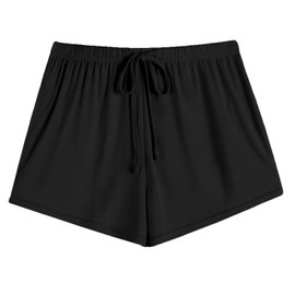 Ekouaer Ekouaer Women Pajama Shorts Comfy Lounge Bottom with Pockets Stretch Black Sleepwear Drawstring Pj Bottoms Sleep Shorts Medium