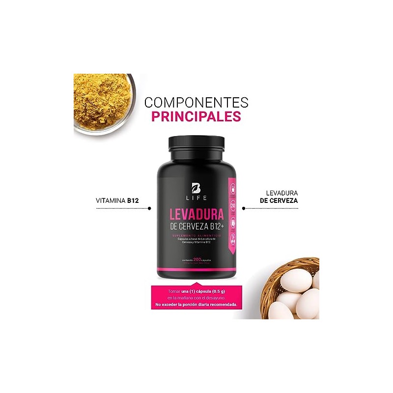 B Life Vitamina B12 y Levadura de Cerveza con 200