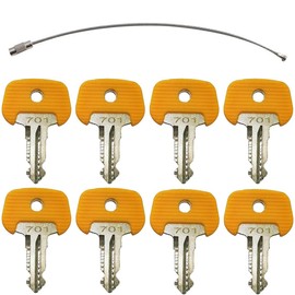 8PCS Ignition Keys 701, 28520480 – Compatible with Jungheinrich, Komatsu, BT, TCM, MIC Forklifts & Pallet Trucks – Replacement for Heavy Equipment