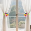 WOOPSOO 8 Pack Artificial Plush Flowers Colorful Curtain Buckle Tiebacks