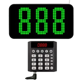 Wireless Queue Management System Wireless Calling Paging System for Bank Hospital Restaurant Service Hall Retail Shop Cliniccolor: Black-1 pad 1 screen
