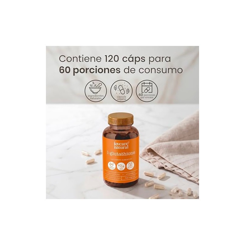 L-Glutathione Suplemento Alimenticio de Joycare Juliana, 120 Cápsulas con Vitamina