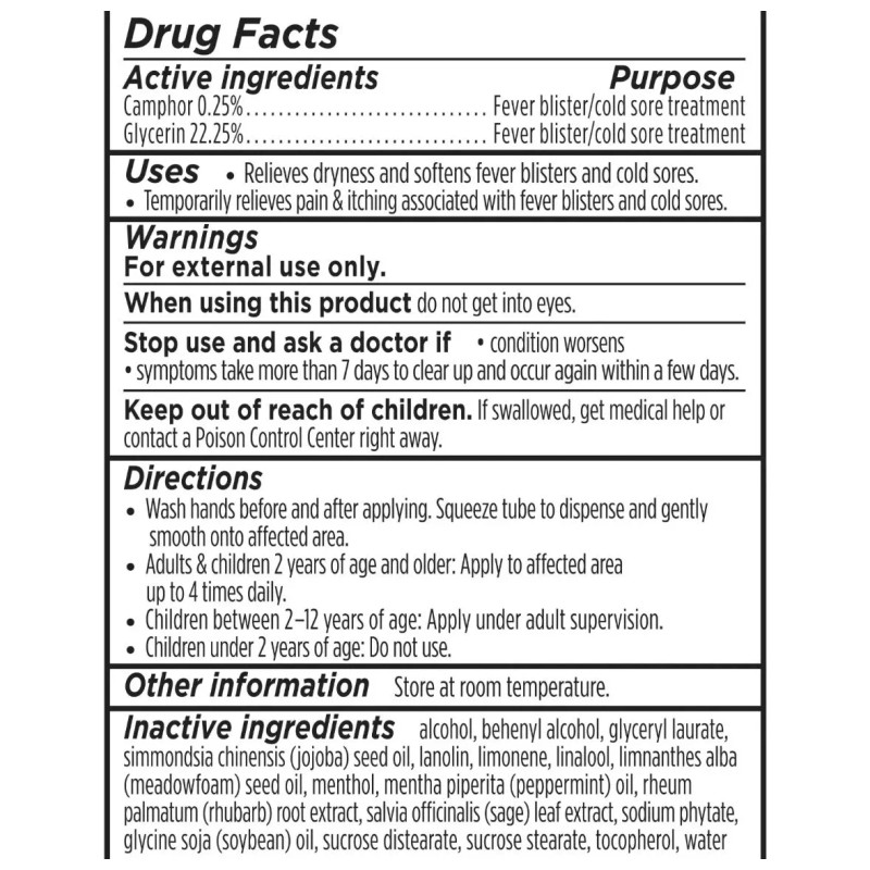 Burt's Bees Rapid Rescue Cold Sore Treatment, Rhubarb & Sage