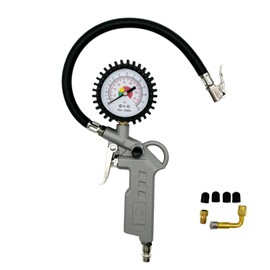 Zanmuk Tyre Pressure Gauge Tyre Inflator Calibrated Air Pressure Gauge - Compressed Air Compressor Accessories Pressure Gauge Measuring Range: 0-12 Bar with Valve Core Tool