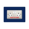 5X Double Socket Surround, Acrylic Back Panel or Plate, Protect