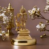 athizay Brass kartikeya Statue with Peacock in Virgin Brass 11cm