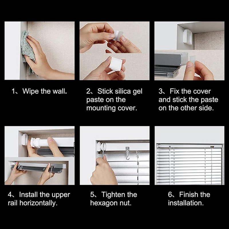 Blind Curtain Non Perforated Bracket,Tool-Free Blinds Bracket Adapters