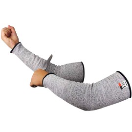 [Wlikn] Blade-Proof Arm Cover Sleeve Work Gloves [HPPE Grade 5 Blade-Proof Left and Right Set] Arm Cover with Finger Holes Long Elbow Injury Prevention Long Gloves Wear-Resistant Flame Retardant