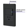 Volteck PA-APCO15-LN, Placa armada negra 1 interruptor sencillo 1 contacto