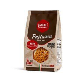Great Low Carb Co. Keto-Friendly Italian Pasta Set, 0-5g Net Carbs, High Protein, High Fiber, Low Carb, Low Calories Made in Italy (1 Pack, Elbows 8oz Bag)