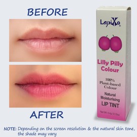 LAPIXO 100% Plant-based Color, Unique Edible Natural Moisturizing Lip Tint, 2 in 1, All Food Ingredients, Antioxidant-rich Superfoods, Natural Matte Sheer, Buildable, 4.4g/0.15oz (Lilly Pilly color)