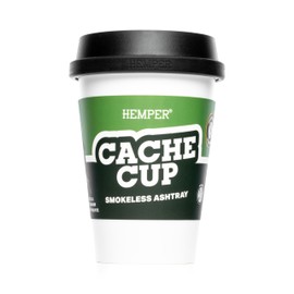 HEMPER Cache Cup: Odor-Proof Car Ashtray with Heat-Resistant Silicone Lid | Discreet for On-the-Go Glass Smokers | Fits All Standard Cup Holders (White)