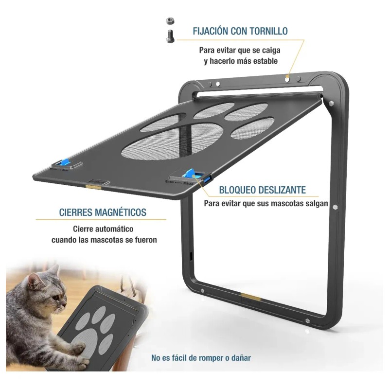 Puerta Para Perros Y Gatos Cierre Automático Magnético